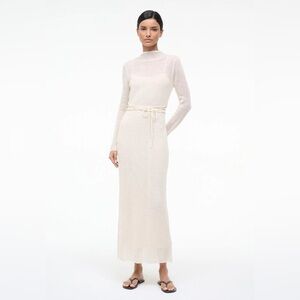 Reversible Button-Front/back light grey/cream Maxi Dress from STAUD msrp$345